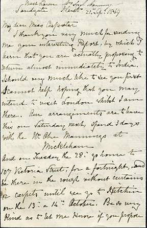 The image shows the first page of the letter only.